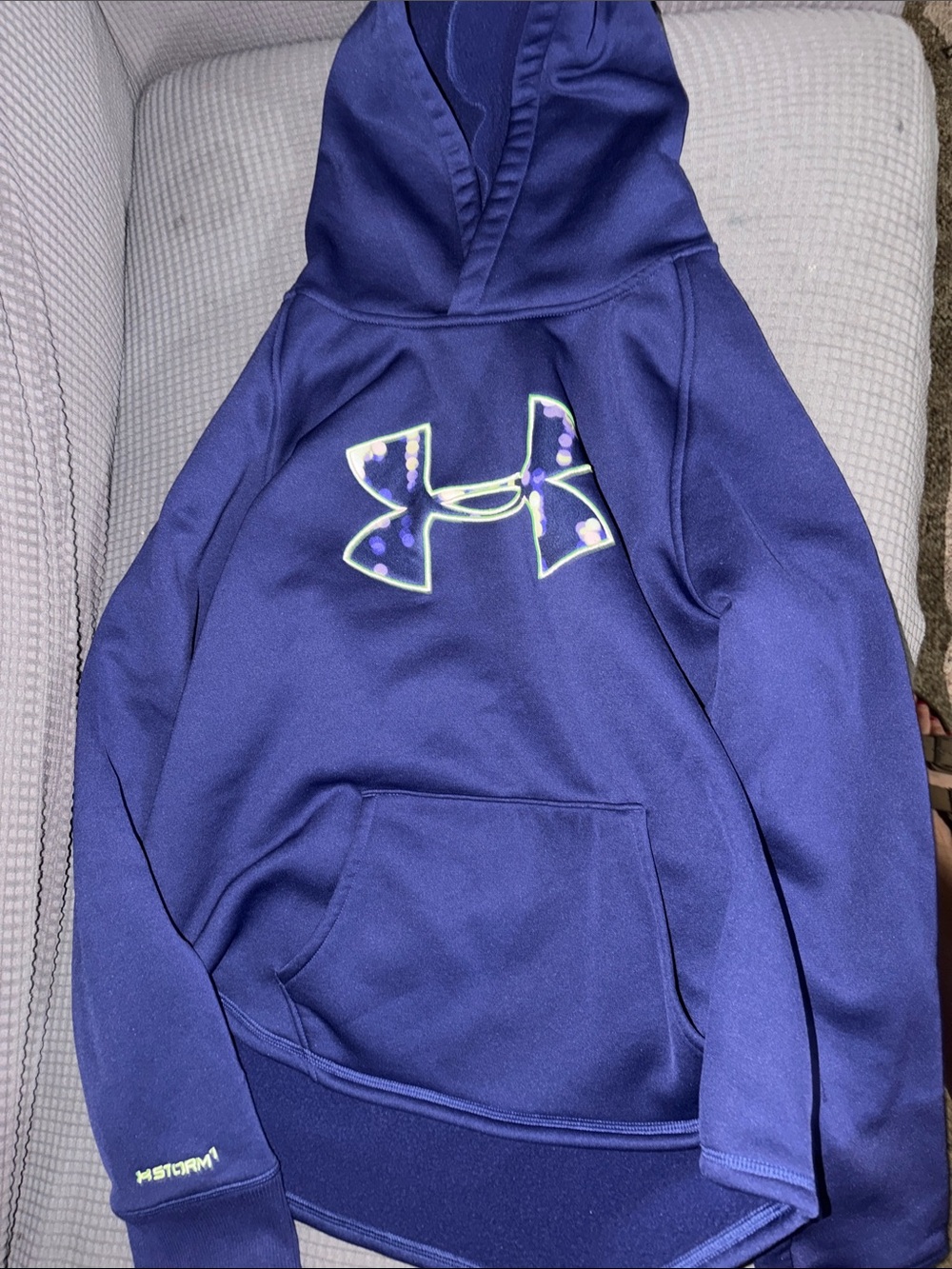 Under Armour Girls' Deep Purple Hoodie with Branded Logo